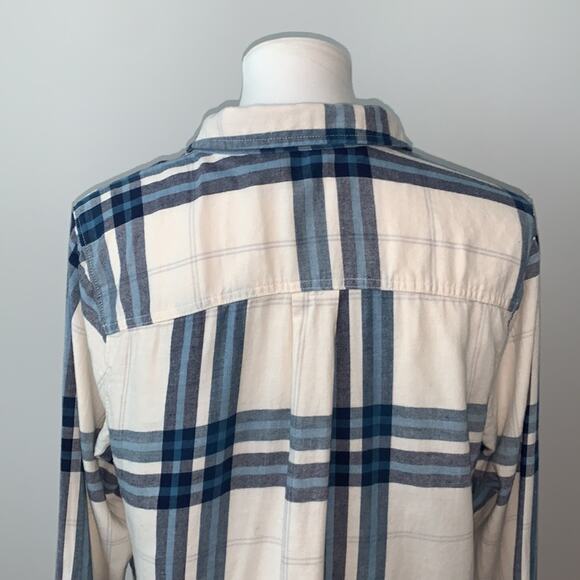 Old Navy Peak Cotton Button Down Plaid Classic Flannel Sz L - Picture 7 of 8